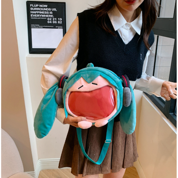 Сумка Міку Хатсуне Miku Hatsune вокалоїд аніме сумка іграшка через плече 23 см плюшева (SVS) 9663 фото